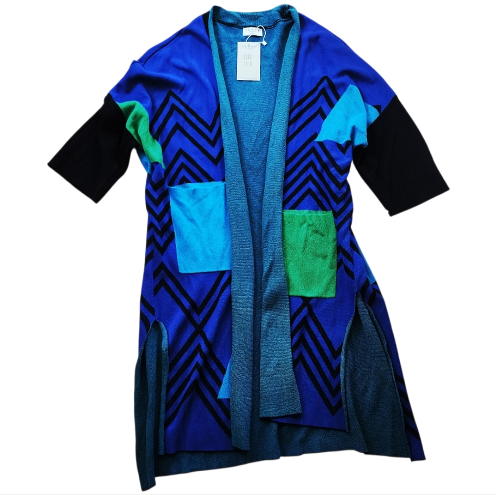 TERRA SI Apparel Women's Oversized Cardigan Jacket S Geometric Up To L